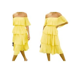 VICI Tiered Pleated Midi Dress
